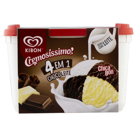 Sorvete kibon 2l chocoleite 4 em 1