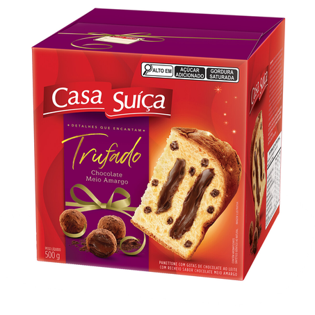 Panettone Casa Suica Gotas Chocolate Trufado 500G