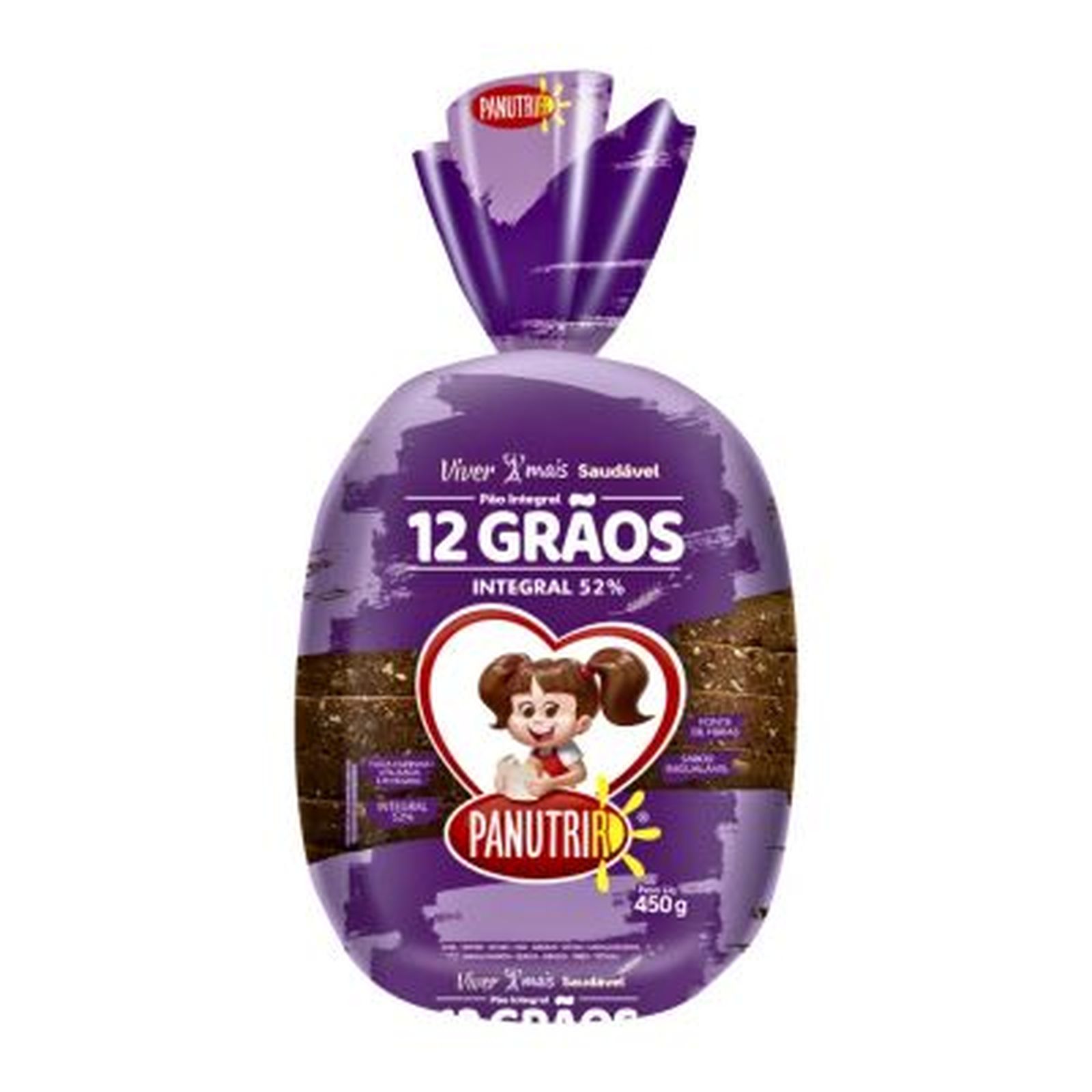 Pão Panutri 500g - 52% Integral - 12 Grãos