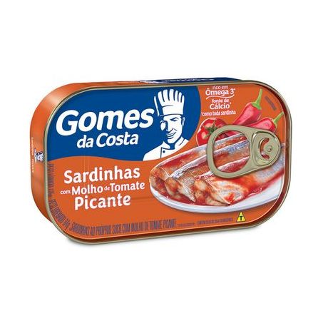 Sardinha com molho de tomate picante gomes da costa 125g