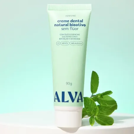 Creme Dental Menta Melaleuca Alva 90g 360-1
