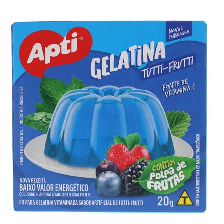 Gelatina Apti Sabor Tutti-Frutti Caixa 20gr