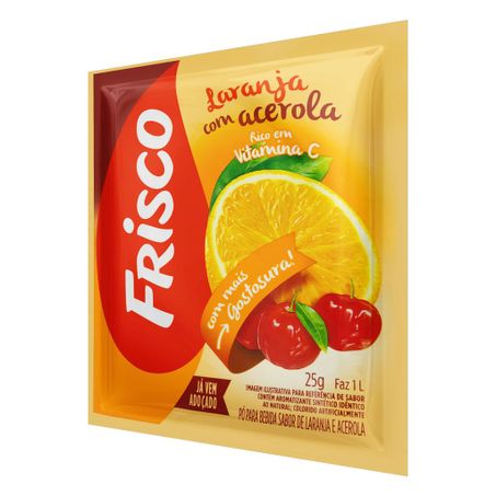 Refresco em po laranja com acerola frisco 25g