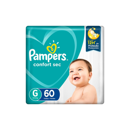 Fralda Tamanho G Confort Sec Pampers com 60 Unidades