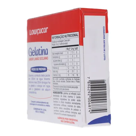 Po Gelatina Lowcucar Zero Limao Siciliano 10g 360-24