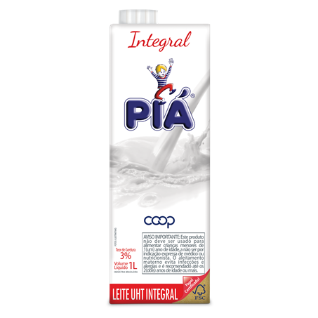 Leite longa vida pia integral 1l