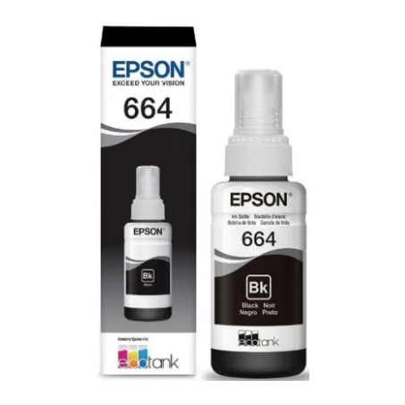 REFIL DE TINTA EPSON 664 BLACK T664123 ORIGINAL 70ML
