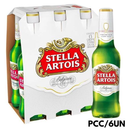 Cerveja long neck 330ml stella artois pcc/06un