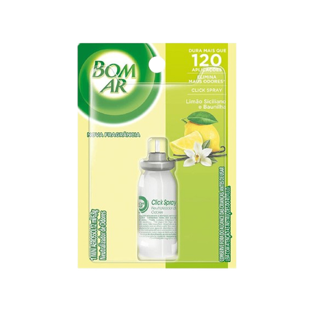 Odorizador Bom Ar Limão Siciliano e Baunilha Click Spray Refil12ml 
 