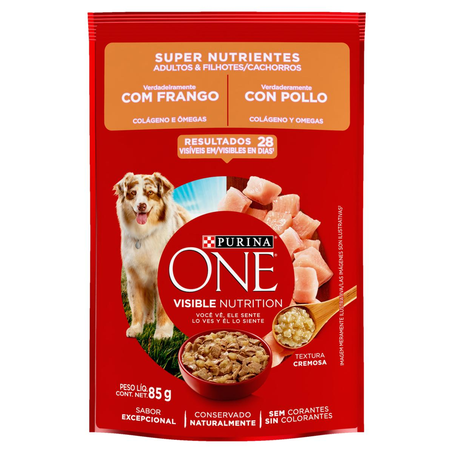Alimento para Cães Purina One 85g - Nutrientes - Frango - Sachê