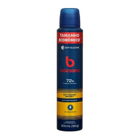 Antitranspirante Aerossol Bozzano Extreme Sport 200ml Spray Tamanho Econômico