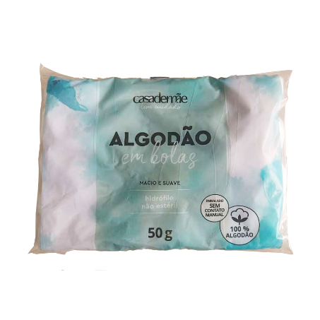 Algodão bola casa de mãe branco 50g