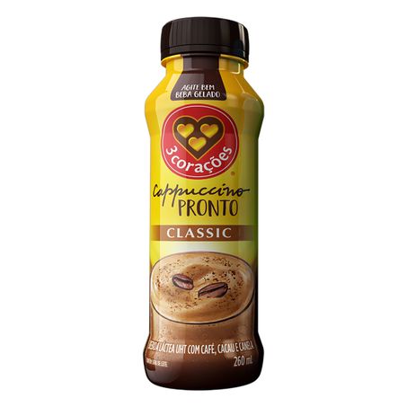 BEBIDA LÁCTEA UHT CAPPUCCINO CLASSIC 3 CORAÇÕES