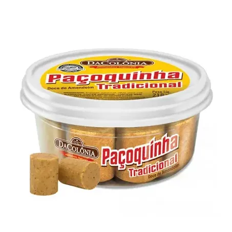 Doce de Amendoim Paçoquinha DaColônia Tradicional Pote com 12un -