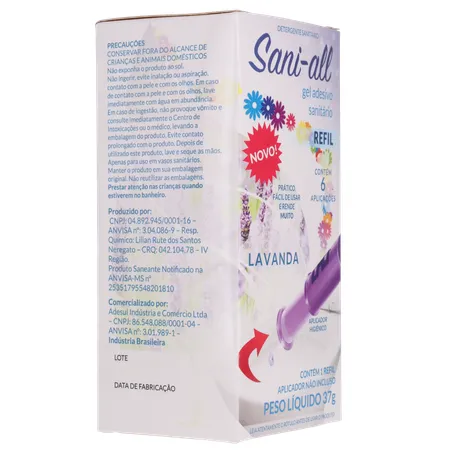 Gel adesivo sanitário sani all lavanda refil 37g 360-30
