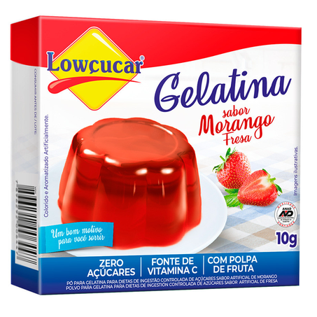 GELATINA LOWÇUCAR ZERO MORANGO 10G