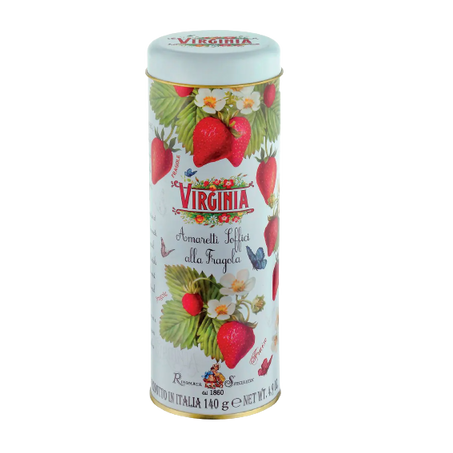 BOLACHA LATA DE AMARETTI MACIO 140G MORANGO
