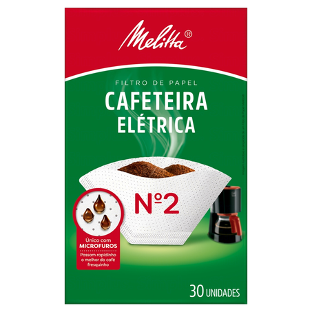 Filtro de Papel para Cafeteira Elétrica N2 Melitta Pacote com 30 Unidades