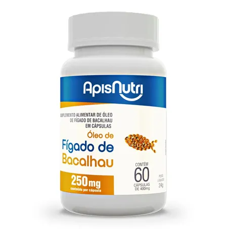 OLEO FIGADO BACALHAU 250MG 60 CAPS - APISNUTRI