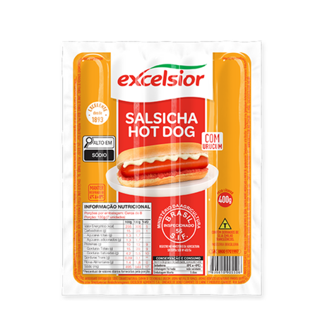 SALSICHA HOTDOG C\C 400G EXCEL