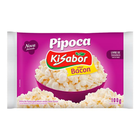 Pipoca micro-ondas bacon kisabor 100g