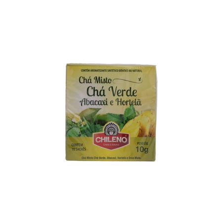 Chá Misto Chileno Chá Verde, Abacaxi, Hortelã e Erva-Mate Caixa com 10un - 10gr 360-30