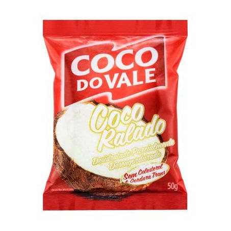 Coco Ralado Desidratado Parcialmente Desengordurado Coco Do Vale Pacote 50G