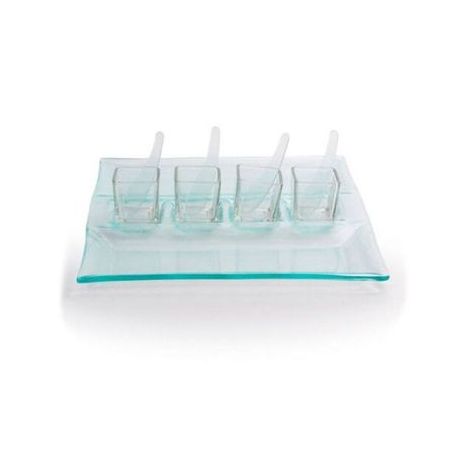 CONJUNTO DECOR GLASS PETISQUEIRA QUADR. 9PCS