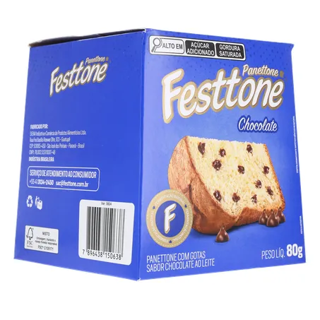 Panettone festtone mini chocolate cx 80g 360-14