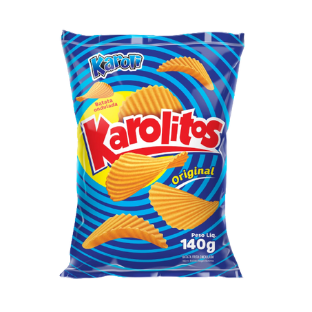 Salgadinho Karolitos Batata Ondulada Tradicional Pacote 140g 
 