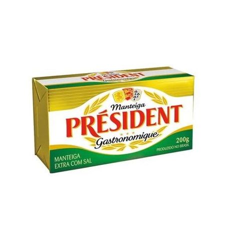 Manteiga president c/sal 200g tablete
