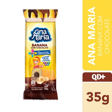 BOLINHO BANANA RECHEIO CHOCOLATE ANA MARIA QD+