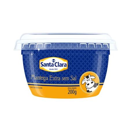 Manteiga santa clara pote s/sal 200g