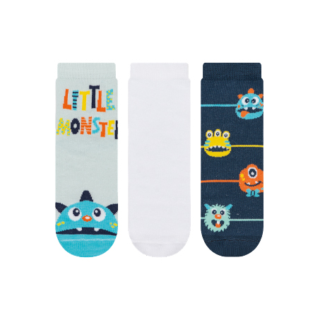 Kit de Meia Cia Da Meia Infantil Menino Soquete Tamanho P 23/26
