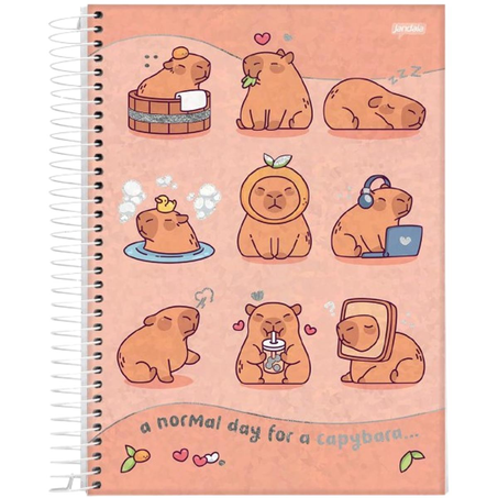 Caderno Universitário Jandaia 80 Folhas - Espiral - Capa Dura - Capyvibes - Ref. 78380-26