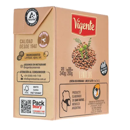 LENTILHA EM CONSERVA IMPORTADO DA ARGENTINA VIGENTE TP 200G 360-13