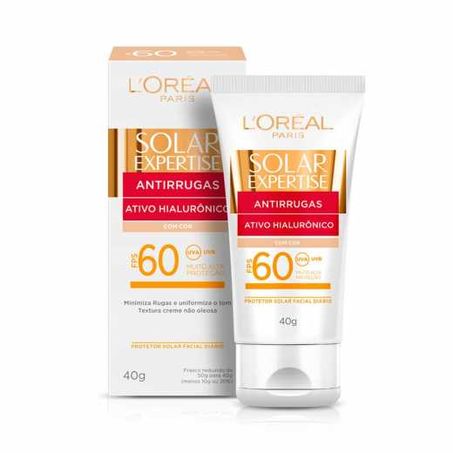 Protetor Solar Facial Antirrugas com Cor FPS 60 L'oréal Paris Solar Expertise