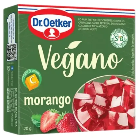 Gelatina Vegana Dr. Oetker Morango 20g