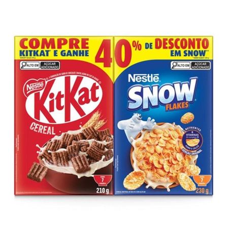 Kit Cereal Nestle Kitkat 210g 40 Snow Flakes 230g