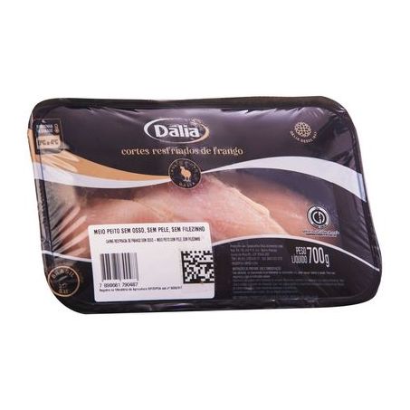 Meio de peito sem osso sem pele dália resfriada 700g