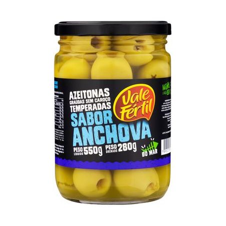 Azeitona Verde Vale Fértil Temperada Anchova 280g