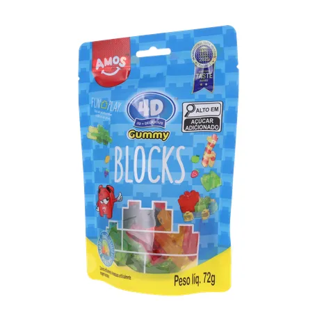 Bala de Gelatina Amos Gummy Blocks Sachê 72gr 360-2
