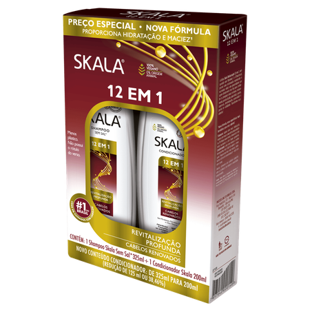 KIT SHAMPOO+CONDICIONADOR SKALA 12EM1 325/200ML
