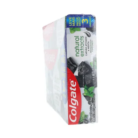 Creme Dental Colgate Natural Extractus Carvão Menta 90G com 3 Unidades 360-8