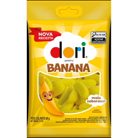 Bala de Gelatina Dori Banana 60g