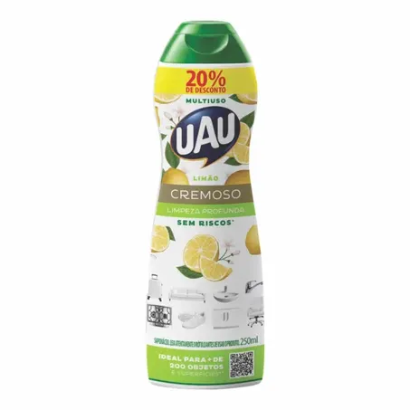 Saponáceo Cremoso Uau Limão sem Riscos Frasco 250ml