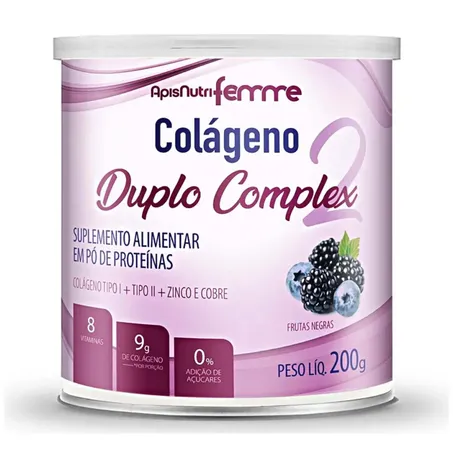 COLAGENO DUPLO PLEX FRUTAS NEGRAS 200G - APISNUTRI
