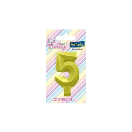 VELA CANDY AMARELA N5 FESTCOLOR 