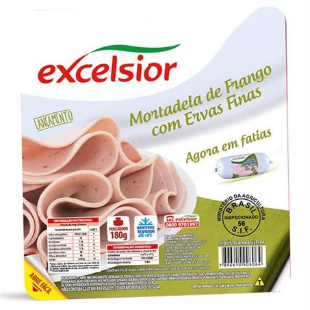 MORTADELA EXCELSIOR 180G FAT ERVAS FINAS