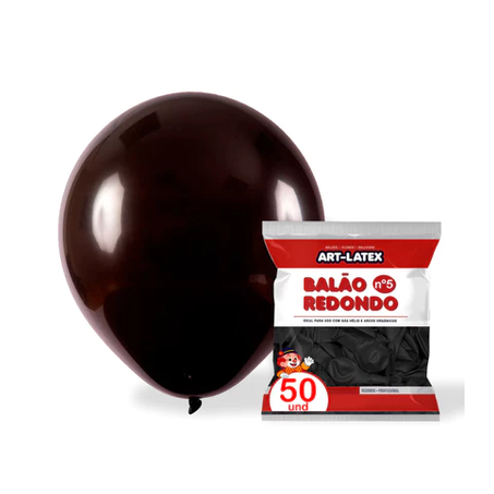 Balao art latex c/50 n6.5 liso preto